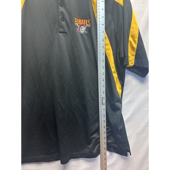 Antigua Polo Golf Shirt Men’s XL Pittsburgh Pirates Logo Black Yellow - Picture 4 of 7